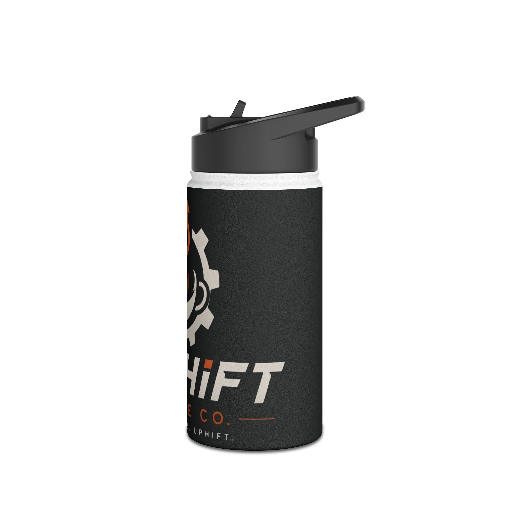 Coffee Company Stainless Steel Water Bottle with UpShift logo and double-wall insulation in matte finish