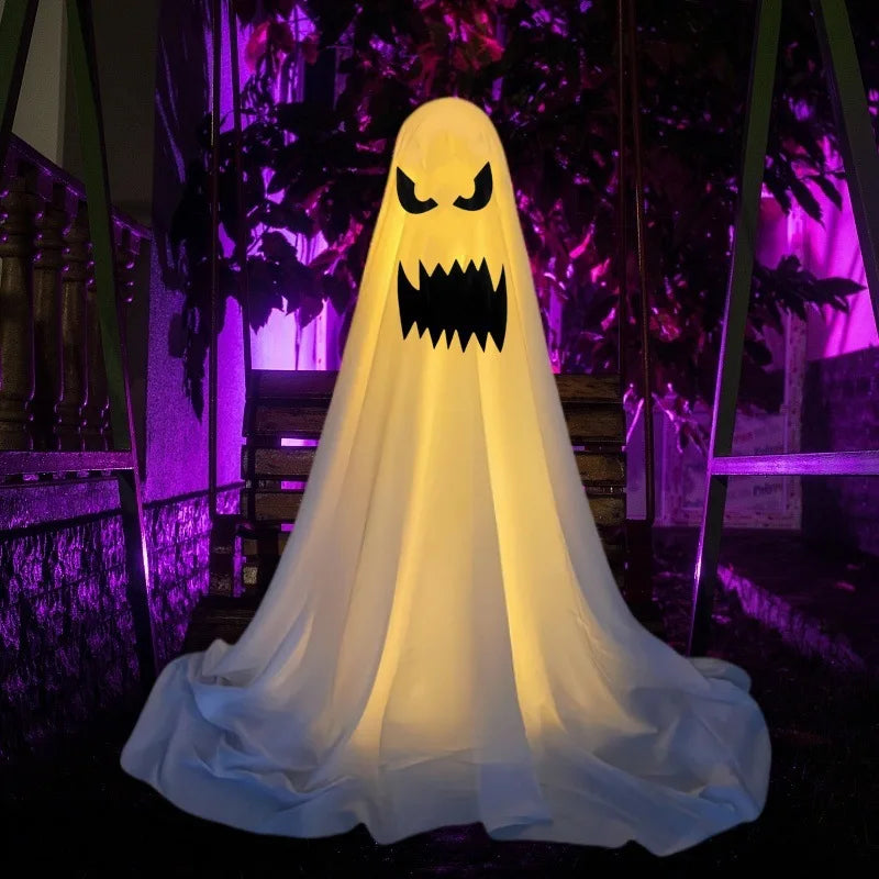 Halloween Standing Ghost Decor With Witch Hat Ghost Spooky Ghost Yard Lawn Home Indoor Party Haunted House Decoration Supplies
