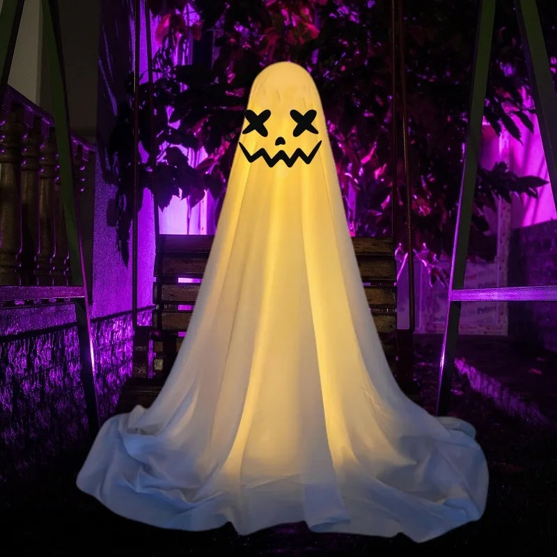 Halloween Standing Ghost Decor With Witch Hat Ghost Spooky Ghost Yard Lawn Home Indoor Party Haunted House Decoration Supplies