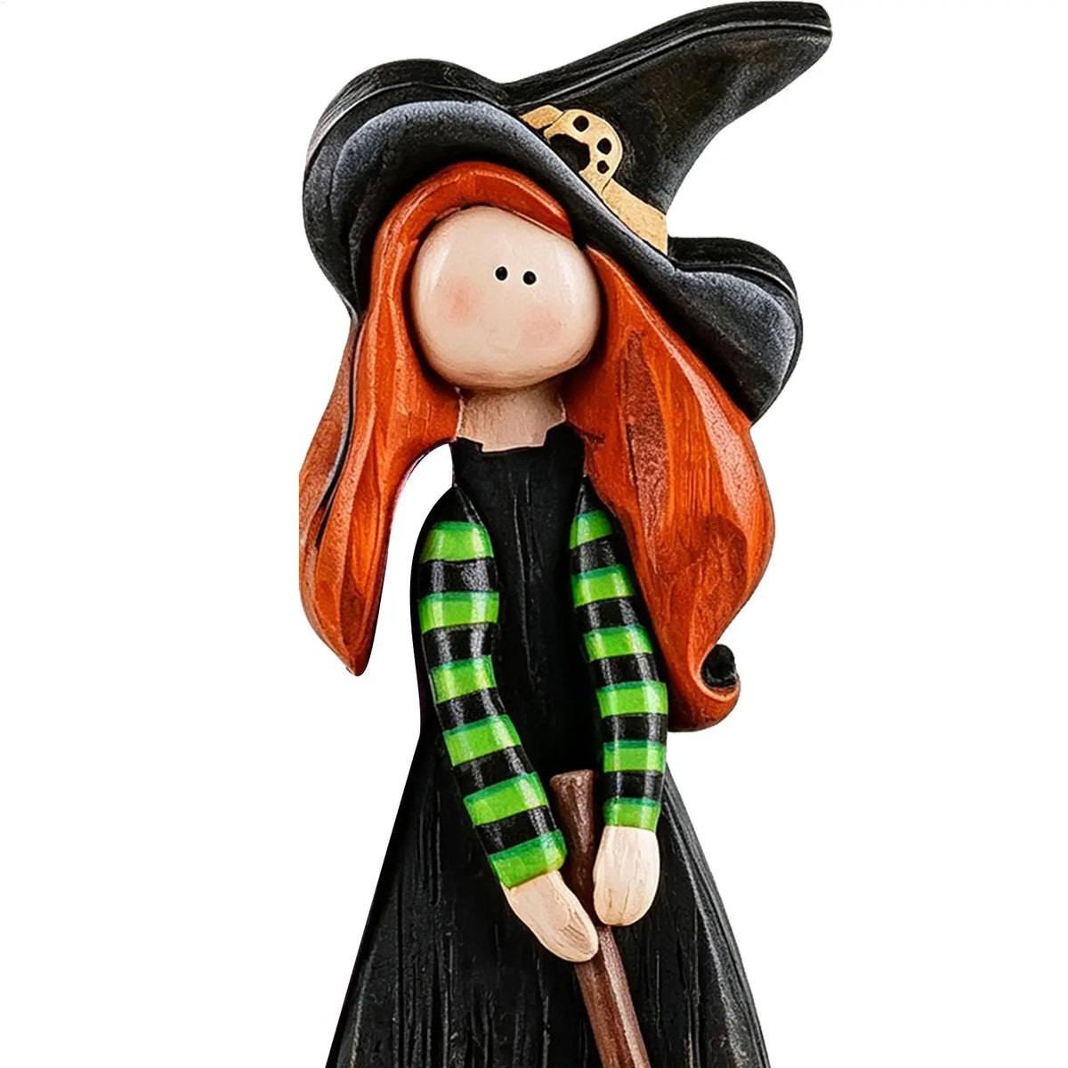 Halloween Witch Decor 3 Pieces Fall Farmhouse Wooden Table Centerpieces Autumn Witch Figurine Decor for Desk Shelf Windowsill