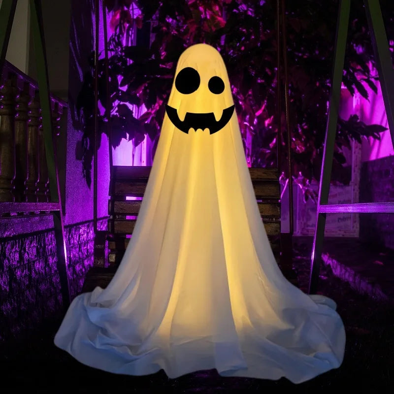 Halloween Standing Ghost Decor With Witch Hat Ghost Spooky Ghost Yard Lawn Home Indoor Party Haunted House Decoration Supplies