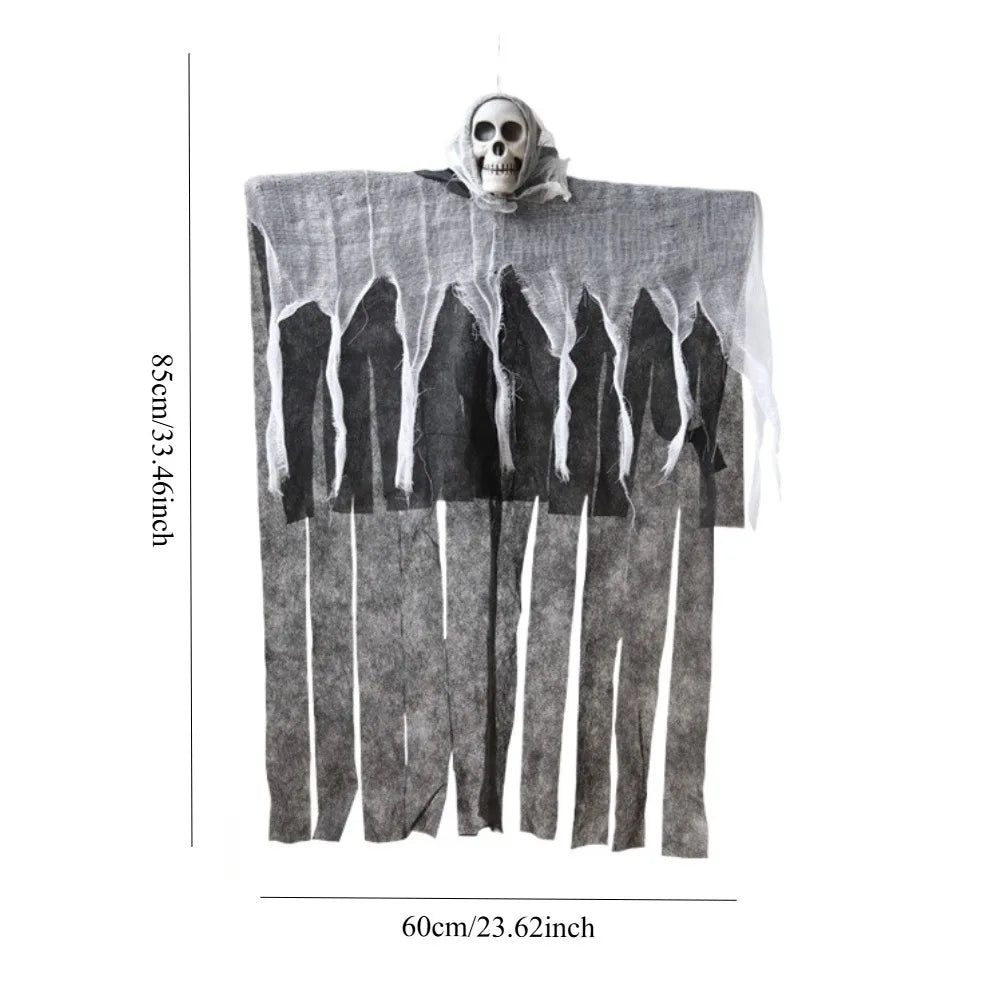 Halloween Skeleton Hanging Decoration Ghosts Skull Gauze Fabric Halloween Decor Outdoor Haunted House Yard Scary Party Supplies