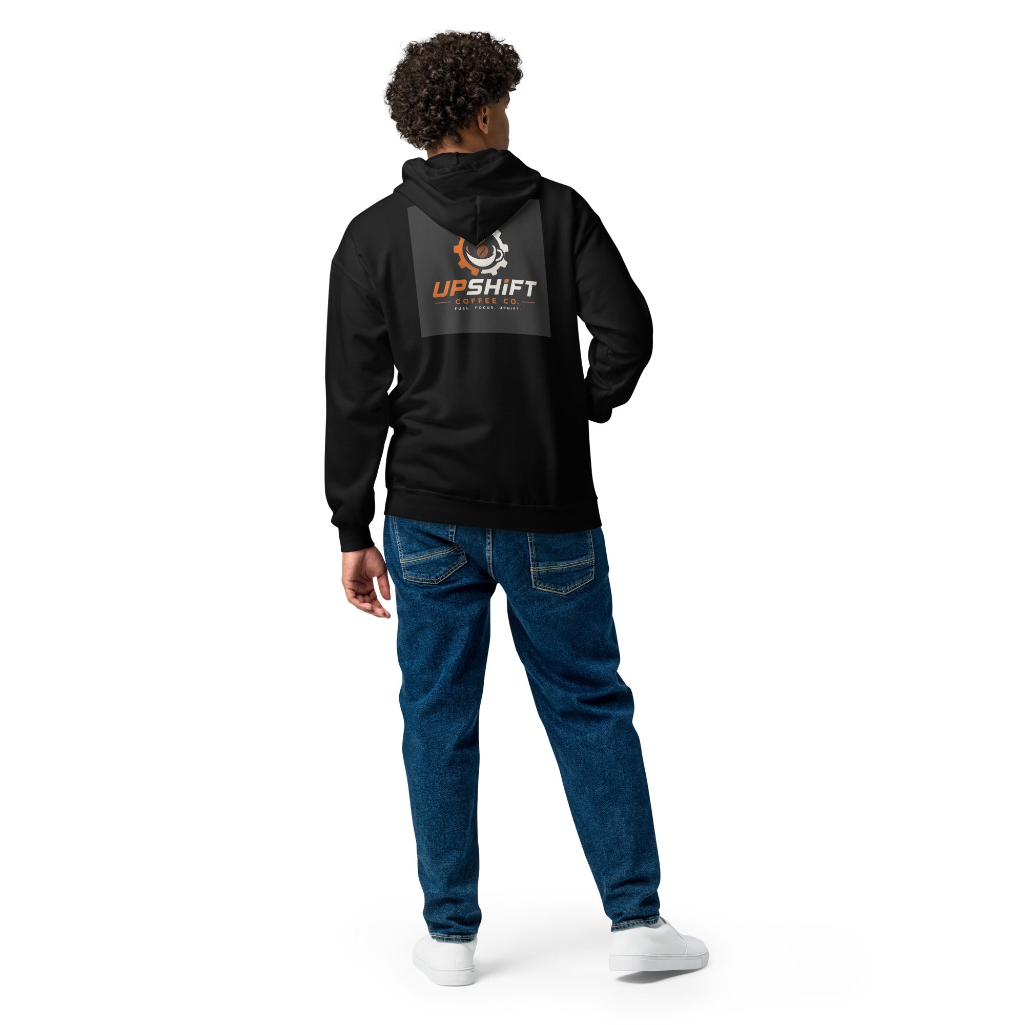 Unisex heavy blend zip hoodie with soft fleece, metal zipper, front pockets, and color-matched drawstrings in Safety Green