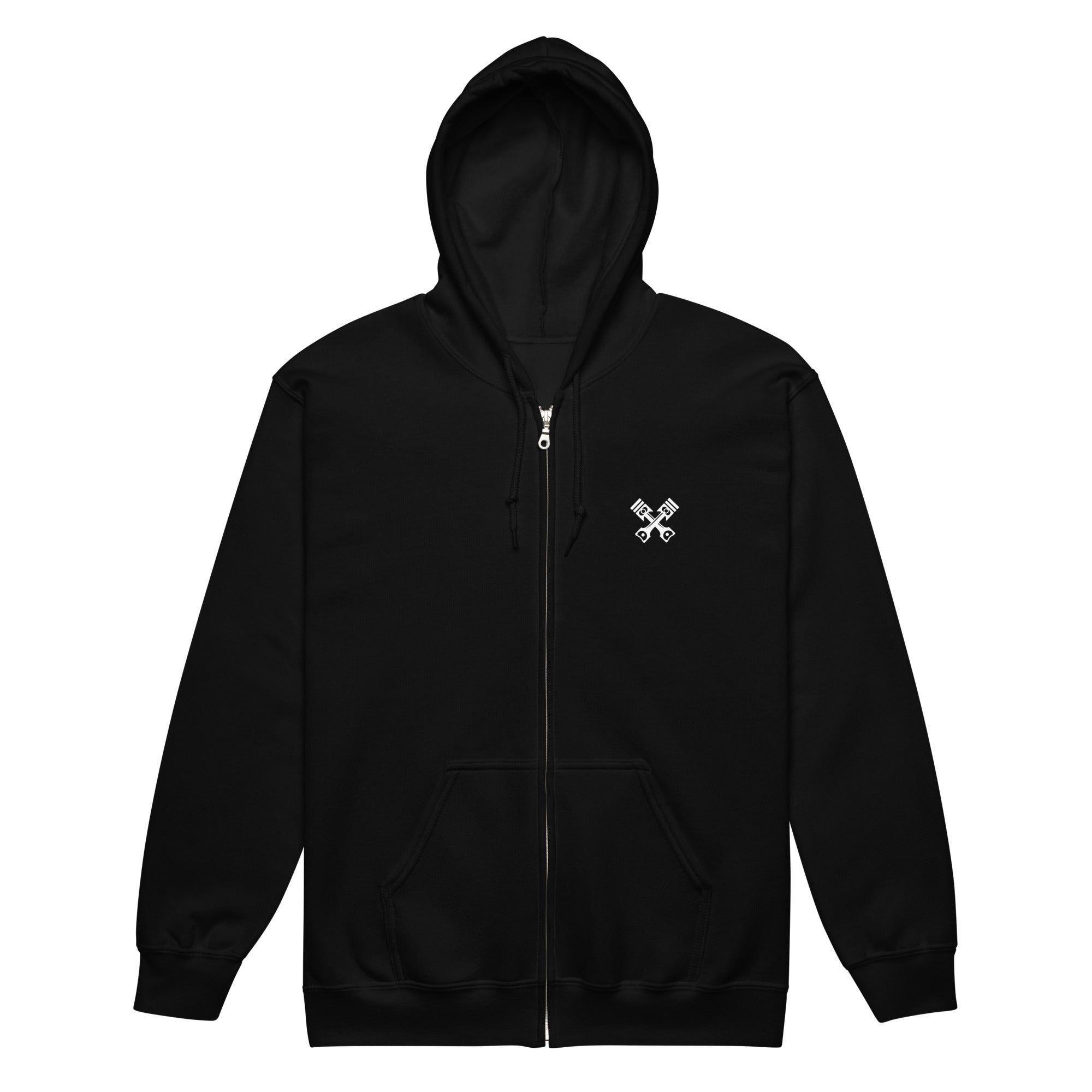 Unisex heavy blend zip hoodie in soft fleece with metal zipper and front pockets